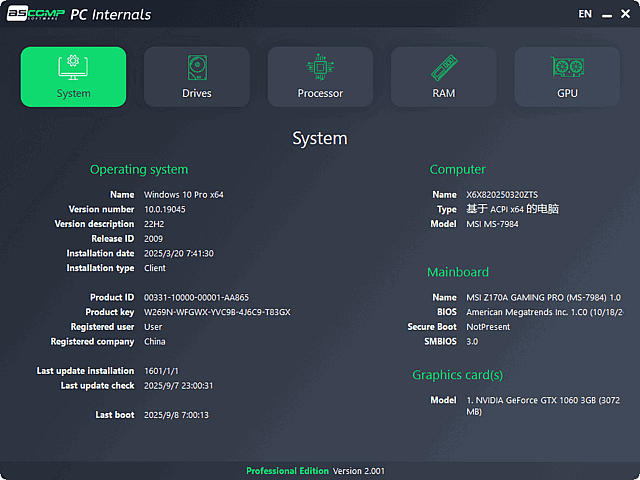 图片[1]-ASCOMP PC Internals(硬件监控程序) Pro v2.001 便携版-五九软件库